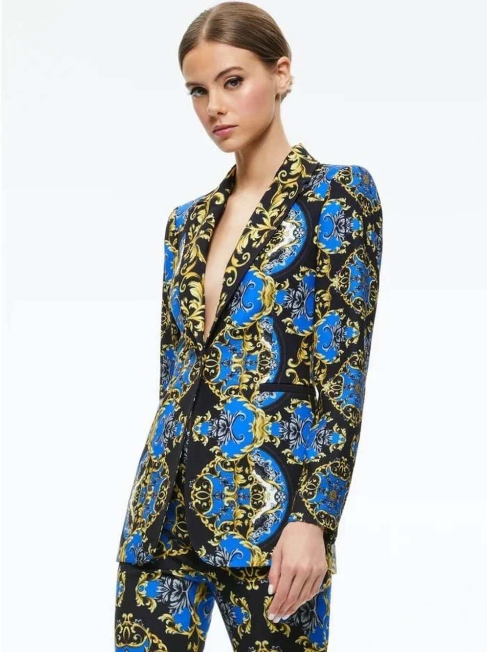 Alice + Olivia Breann Regal Romance Sapphire Fitted Blazer 12
